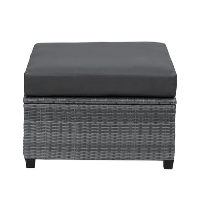 8pc Wicker Patio Conversation Set With Cushions - Gray - GODEER 2 8pc Wicker Patio Conversation Set With Cushions - Gray - GODEER - Image 2