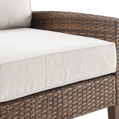 Capella Outdoor Wicker Sofa - Cream/Brown - Crosley 9 Capella Outdoor Wicker Sofa - Cream/Brown - Crosley - Image 9