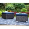 2pk Outdoor Rattan Ottomans With Cushions - Captiva Designs