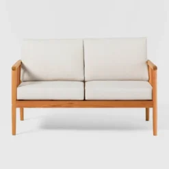 Saracina Home Modern Boho Eucalyptus Spindle Outdoor Bench With Cushions -Crosley shop GUEST 014d5d36 2aa9 45c1 b889 0f7a16cdea5e