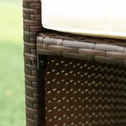 9pc Wicker Outdoor Dining Set With Cushion - Dark Brown/Beige - GODEER -Crosley shop GUEST 025b1e51 add5 4d7a 9b12 cf3d637df6de