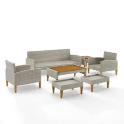 Capella 7pc Outdoor Wicker Sofa Set - Gray - Crosley -Crosley shop GUEST 026d8059 ce22 40b2 bb9d 415f44acc98c
