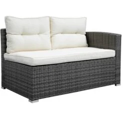 4pc Wicker Patio Set With Large Storage Box & Cushions - Gray/Beige - GODEER 10 4pc Wicker Patio Set With Large Storage Box & Cushions - Gray/Beige - GODEER -Crosley shop GUEST 02bb81bf 04a8 48da 9ab4 f2549fce268e