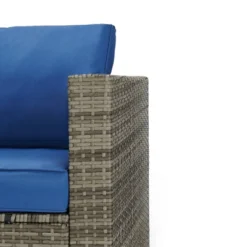 4pc Wicker Patio Sectional Seating Set - Blue - EDYO LIVING -Crosley shop GUEST 02ff0c4f 3665 4b06 89cc 5cae43af33f9