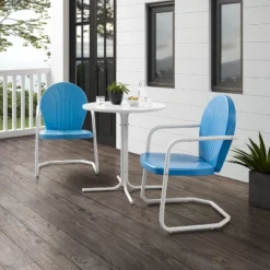Griffith 3pc Outdoor Bistro Set With Table & 2 Chairs - Sky Blue - Crosley -Crosley shop GUEST 036ec3e1 1817 426b a04e 53178a9df787