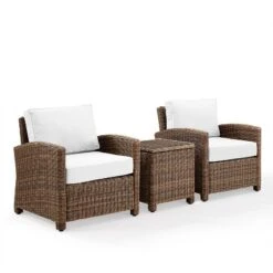 Bradenton 3pc Outdoor Wicker Seating Set With Side Table & 2 Arm Chairs - Crosley -Crosley shop GUEST 03bc1230 68f2 43c1 aeeb 21ea50c8e8a0