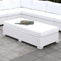 Alertis Patio Wicker Bench - White - MiBasics