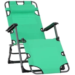 Outsunny 2-in-1 Folding Patio Lounge Chair W/ Pillow, Outdoor Portable Sun Lounger Reclining To 120°/180°, Oxford Fabric 22 Outsunny 2-in-1 Folding Patio Lounge Chair W/ Pillow, Outdoor Portable Sun Lounger Reclining To 120°/180°, Oxford Fabric -Crosley shop GUEST 03e0ba84 1f87 4006 8f7b 5871e2501344