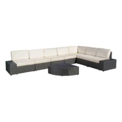 Santa Cruz 8pc Wicker Sectional Gray - Christopher Knight Home