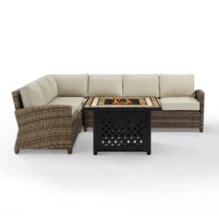 Bradenton 5pc Outdoor Wicker Sectional Set With Fire Table - Crosley -Crosley shop GUEST 04dc9e3f eb2c 4dcb 9fc3 ae326b374c0d