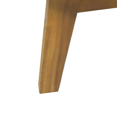 Solano Outdoor Wooden Loveseat With Cushions - White/Teak - Christopher Knight Home 6 Solano Outdoor Wooden Loveseat With Cushions - White/Teak - Christopher Knight Home - Image 6