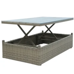 5pc Outdoor Wicker Conversations Set With Adjustable Sofa, Ottomans & Accent Table - Gray - GODEER 19 5pc Outdoor Wicker Conversations Set With Adjustable Sofa, Ottomans & Accent Table - Gray - GODEER -Crosley shop GUEST 0607793a 9572 4052 94ca e06ef3222e17