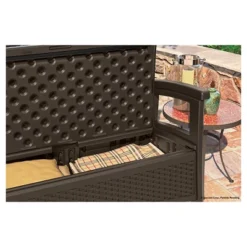 Suncast ELEMENTS Resin Patio Storage Loveseat - Java -Crosley shop GUEST 066da9e6 f313 4272 9b39 bd807cecaa1d