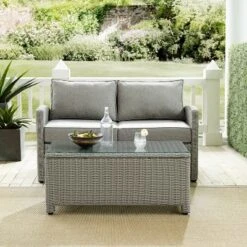 Bradenton Outdoor Wicker Sofa & Coffee Table Set - Crosley -Crosley shop GUEST 06807ae5 1c6e 47aa a9f1 f51d80e767ea