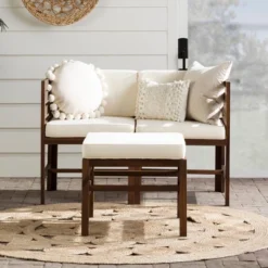 3pc Modular Acacia Wood Patio Chat Set With Cushions - Saracina Home -Crosley shop GUEST 06b0d32d 696a 4b50 a472 ab78b5be693a