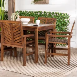7pc Slatted Chevron Acacia Patio Dining Set - Saracina Home 17 7pc Slatted Chevron Acacia Patio Dining Set - Saracina Home -Crosley shop GUEST 0739b11c 311d 443b 9be9 5f58fdbea9ef