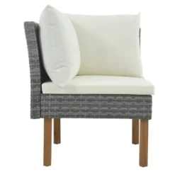 6pc Wicker Round Outdoor Sectional Set With Cushions - Black/Beige - GODEER -Crosley shop GUEST 0776a2fc 5cbd 424b ba02 4c547677ebbb