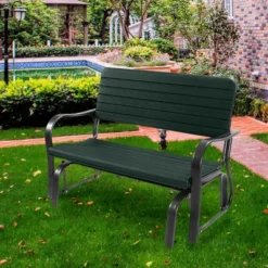 Costway Outdoor Patio Swing Porch Rocker Glider Bench Loveseat Garden Seat Steel -Crosley shop GUEST 09147a76 a46f 4146 a61f fc30e0efdab0