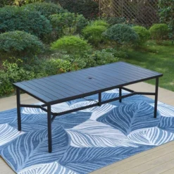 Captiva Designs 9pc Outdoor Dining Set With Rectangle Table And Beige Aluminium Textilene Chairs -Crosley shop GUEST 0951b45a 9e4f 4910 adc2 cd8f3152030c