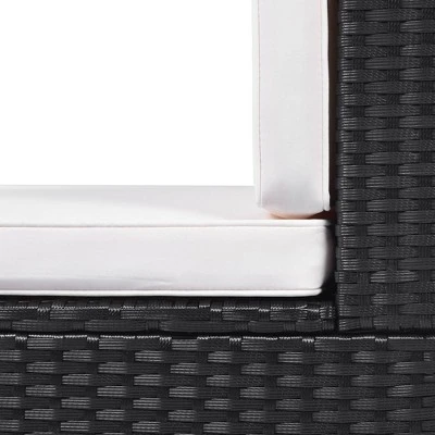 5pc Wicker Patio Conversation Set With Cushions - Black/Beige - GODEER 14 5pc Wicker Patio Conversation Set With Cushions - Black/Beige - GODEER - Image 14