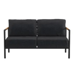Emma And Oliver Aluminum Frame Loveseat With Teak Arm Accents And Plush Cushions 18 Emma And Oliver Aluminum Frame Loveseat With Teak Arm Accents And Plush Cushions -Crosley shop GUEST 09a4ebba ccb5 4de2 a365 d8343e41fab8