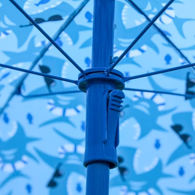 Outsunny Kids Folding Picnic Table And Chair Set Shark Pattern Outdoor Garden Patio Backyard With Removable & Height Adjustable Sun Umbrella 5 Outsunny Kids Folding Picnic Table And Chair Set Shark Pattern Outdoor Garden Patio Backyard With Removable & Height Adjustable Sun Umbrella - Image 5