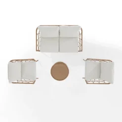 Juniper 4pc Outdoor Wicker Conversation Set - Cream/Natural -Crosley -Crosley shop GUEST 09fc205c f416 4f9a 8719 b611052c5572