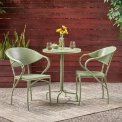 Palm Desert 3pc Iron Modern Bistro Set - Christopher Knight Home -Crosley shop GUEST 0b041e16 7ecd 485a bc54 7d8e3e90721f