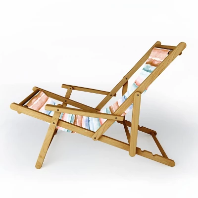 Ninola Design Relaxing Stripes Mineral Copper Outdoor Sling Chair - Deny Designs 1 Ninola Design Relaxing Stripes Mineral Copper Outdoor Sling Chair - Deny Designs