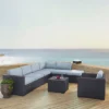 Biscayne 6pc Outdoor Wicker Sectional Set - Mist - Crosley