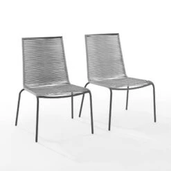 Fenton 2pk Outdoor Wicker Stackable Chairs - Gray - Crosley -Crosley shop GUEST 0c78f62d adfe 45d5 a808 a6f4e901e89f