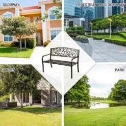 Costway Garden Bench Outdoor Furniture Porch Path Loveseat Chair -Crosley shop GUEST 0cba9182 c213 4991 be32 da1432bafb77