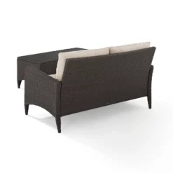 Kiawah 2pc Wicker Patio Seating Set - Sand - Crosley -Crosley shop GUEST 0da24d6a 3ebd 41a2 b54c b82137105ab6