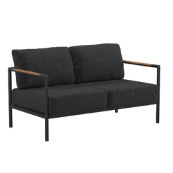 Emma And Oliver Aluminum Frame Loveseat With Teak Arm Accents And Plush Cushions 20 Emma And Oliver Aluminum Frame Loveseat With Teak Arm Accents And Plush Cushions -Crosley shop GUEST 0e50ae8e 089c 465b 82ba b049525e36f6