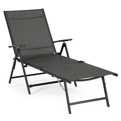 Jomeed Chaise Outdoor Reclining Adjustable Folding Lightweight Beach Patio Lounge Chair With 7 Back Reclining And 2 Leg Positions, Gray 1 Jomeed Chaise Outdoor Reclining Adjustable Folding Lightweight Beach Patio Lounge Chair With 7 Back Reclining And 2 Leg Positions, Gray