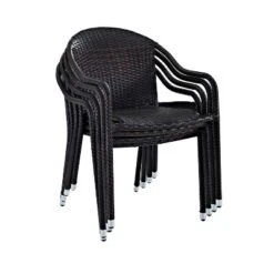 Palm Harbor 4pk Outdoor Wicker Stackable Chairs - Brown - Crosley -Crosley shop GUEST 0f13b4b8 e273 4001 bdd6 fee939aa1db2