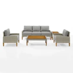 Capella 5pc Outdoor Wicker Sofa Set - Gray - Crosley 22 Capella 5pc Outdoor Wicker Sofa Set - Gray - Crosley -Crosley shop GUEST 0f2f1547 2c0e 4d23 beb3 f8e4a933cccc