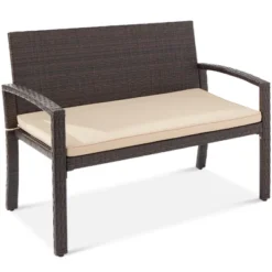 Best Choice Products 2-Person Outdoor Wicker Bench Garden Patio Porch Furniture W/ 700lb Capacity, Cushion -Crosley shop GUEST 0f624f82 e500 41fb a53e d4a3802ee33b