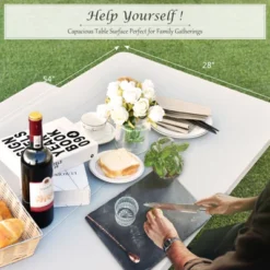 Costway Picnic Table Bench Set Outdoor Backyard Patio Garden Party Dining All Weather White -Crosley shop GUEST 0fc9d930 3518 4c60 868f 485e0c1b4fed