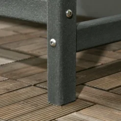 Outsunny Outdoor Bench, 2-Person Park Style Garden Bench With All-Weather HDPE, 704 Lbs. Weight Capacity, Slatted Back & Armrests, Dark Gray -Crosley shop GUEST 0ff17d4a 503b 483d 88ad d73e419e19df