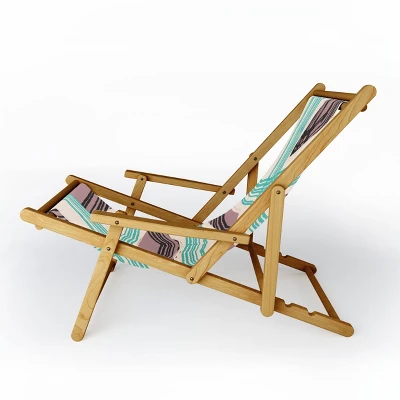 Little Dean Muted Pink And Green Stripe Sling Chair - Green - Deny Designs 1 Little Dean Muted Pink And Green Stripe Sling Chair - Green - Deny Designs