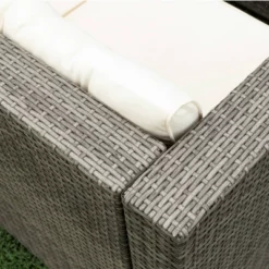 4pc Wicker Patio Seating Set With Cushions - Gray/Beige - GODEER -Crosley shop GUEST 1031d6c5 d106 4bf0 84cb f9f72548f41b