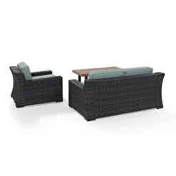 Beaufort 3pc Outdoor Wicker Conversation Set - Mist - Crosley -Crosley shop GUEST 10474571 2e26 4778 a9ad 45e636215ecb