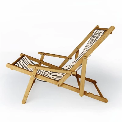 Avenie Tiger Stripes Sling Chair - Cream - Deny Designs 1 Avenie Tiger Stripes Sling Chair - Cream - Deny Designs