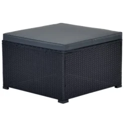 6pc Wicker Patio Conversation Set With Cushions - Black/Gray - GODEER -Crosley shop GUEST 111703bc f826 4037 a2db 9cb384ea5dc0