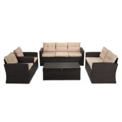 5pc Wicker Outdoor Conversation Set - EDYO LIVING -Crosley shop GUEST 111ed260 b1cb 4c17 b3bc bba99597e906