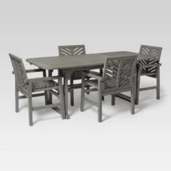 5pc Slatted Extendable Acacia Wood Patio Dining Set - Saracina Home -Crosley shop GUEST 1180b99e 29f9 4ec7 9106 c492deb0dc52