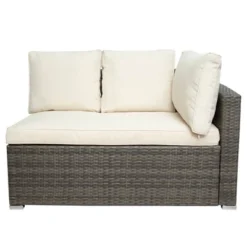 7pc Wicker Patio Seating Set With Cushions & Storage Box - Gray/Beige - GODEER -Crosley shop GUEST 1204478a e913 450a 9c78 b4850490a1f4