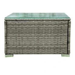 4pc Wicker Patio Seating Set With Cushions - Gray/Beige - GODEER -Crosley shop GUEST 12cf99a3 dbcc 4c92 8640 8bee0d1cb249 1