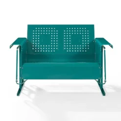 Bates Outdoor Loveseat Glider - Turquoise Gloss - Crosley -Crosley shop GUEST 13084796 4694 456f 8824 7c18e6954daa